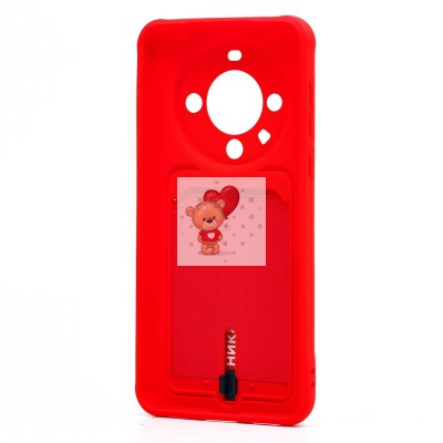 Чехол-накладка для Huawei Mate 60 (красный) - SC304 с картхолдером