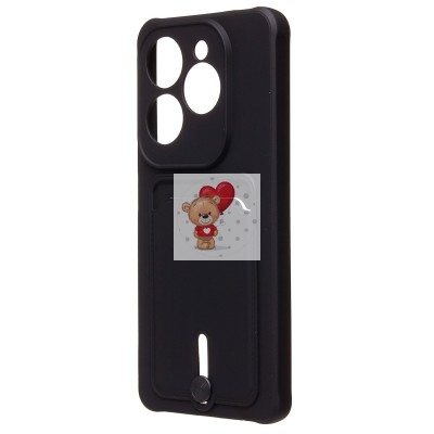 Чехол-накладка для Infinix Hot 40 Pro (черный) - SC304 с картхолдером