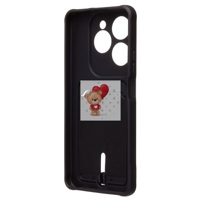 Чехол-накладка для Infinix Hot 40 Pro (черный) - SC304 с картхолдером