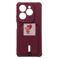 Чехол-накладка для Infinix Hot 40 Pro (бордовый) - SC304 с картхолдером Чехол-накладка для Infinix Hot 40 Pro (бордовый) - SC304 с картхолдером