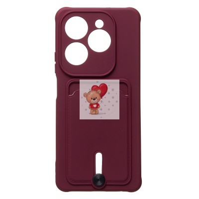 Чехол-накладка для Infinix Hot 40 Pro (бордовый) - SC304 с картхолдером Чехол-накладка для Infinix Hot 40 Pro (бордовый) - SC304 с картхолдером