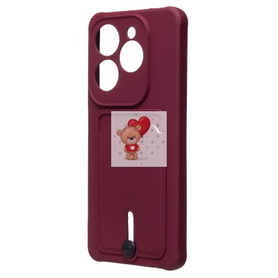 Чехол-накладка для Infinix Hot 40 Pro (бордовый) - SC304 с картхолдером Чехол-накладка для Infinix Hot 40 Pro (бордовый) - SC304 с картхолдером