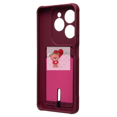 Чехол-накладка для Infinix Hot 40 Pro (бордовый) - SC304 с картхолдером Чехол-накладка для Infinix Hot 40 Pro (бордовый) - SC304 с картхолдером