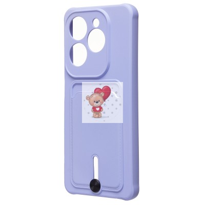 Чехол-накладка для Infinix Hot 40 Pro (светло-фиолетовый) - SC304 с картхолдером