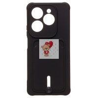 Чехол-накладка для Infinix Hot 40 (черный) - SC304 с картхолдером Чехол-накладка для Infinix Hot 40 (черный) - SC304 с картхолдером