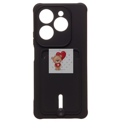 Чехол-накладка для Infinix Hot 40 (черный) - SC304 с картхолдером Чехол-накладка для Infinix Hot 40 (черный) - SC304 с картхолдером