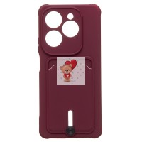 Чехол-накладка для Infinix Hot 40 (бордовый) - SC304 с картхолдером Чехол-накладка для Infinix Hot 40 (бордовый) - SC304 с картхолдером