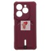 Чехол-накладка для Infinix Hot 40 (бордовый) - SC304 с картхолдером