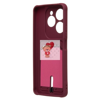 Чехол-накладка для Infinix Hot 40 (бордовый) - SC304 с картхолдером Чехол-накладка для Infinix Hot 40 (бордовый) - SC304 с картхолдером