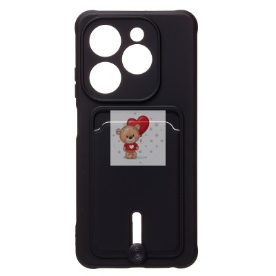 Чехол-накладка для Infinix Hot 40i (черный) - SC304 с картхолдером Чехол-накладка для Infinix Hot 40i (черный) - SC304 с картхолдером