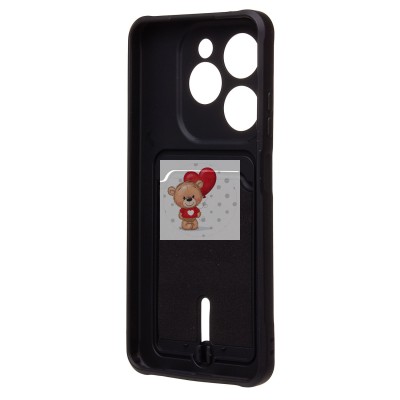 Чехол-накладка для Infinix Hot 40i (черный) - SC304 с картхолдером