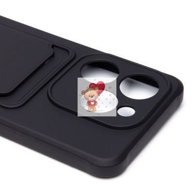 Чехол-накладка для Infinix Hot 40i (черный) - SC304 с картхолдером