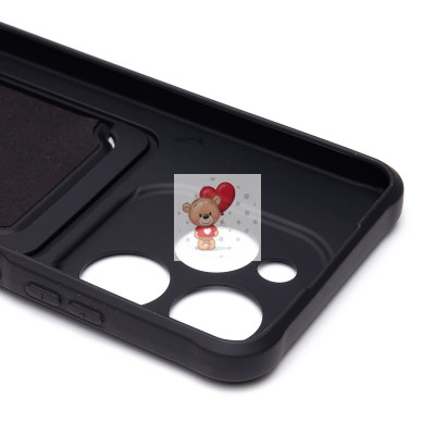 Чехол-накладка для Infinix Hot 40i (черный) - SC304 с картхолдером