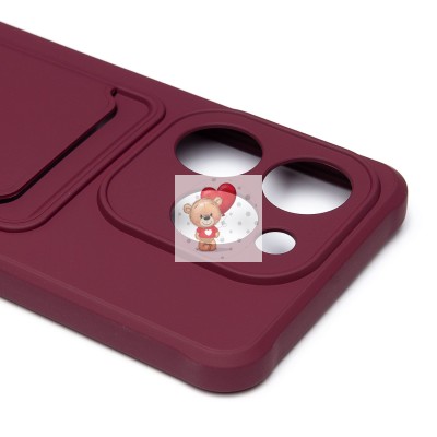 Чехол-накладка для Infinix Hot 40i (бордовый) - SC304 с картхолдером