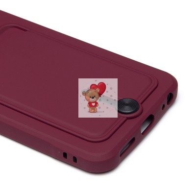 Чехол-накладка для Infinix Hot 40i (бордовый) - SC304 с картхолдером