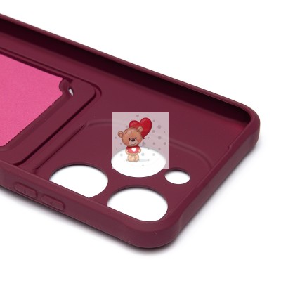 Чехол-накладка для Infinix Hot 40i (бордовый) - SC304 с картхолдером