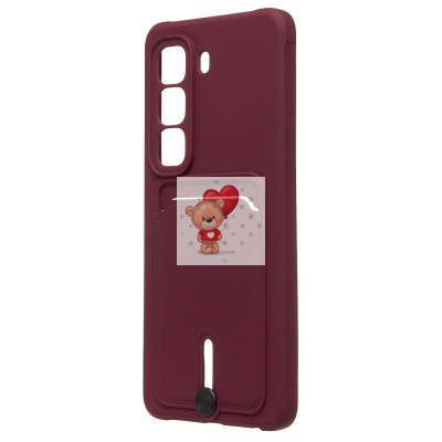 Чехол-накладка для Infinix Hot 50 4G (бордовый) - SC304 с картхолдером