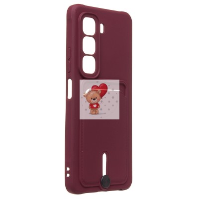 Чехол-накладка для Infinix Hot 50 4G (бордовый) - SC304 с картхолдером