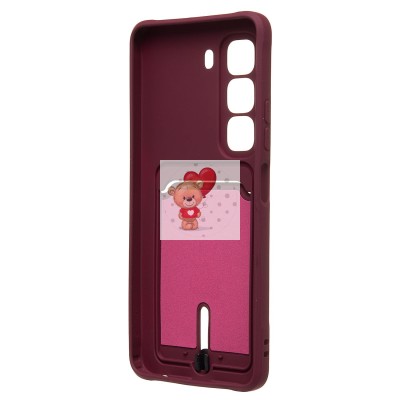 Чехол-накладка для Infinix Hot 50 4G (бордовый) - SC304 с картхолдером