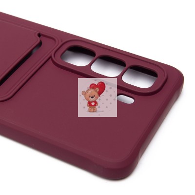 Чехол-накладка для Infinix Hot 50 4G (бордовый) - SC304 с картхолдером