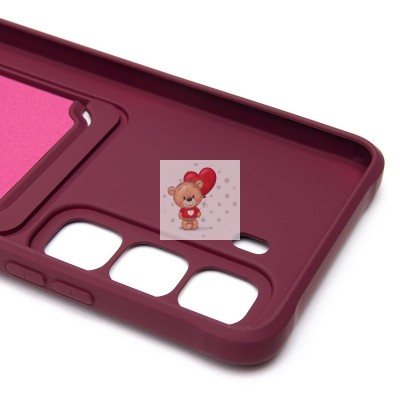 Чехол-накладка для Infinix Hot 50 4G (бордовый) - SC304 с картхолдером