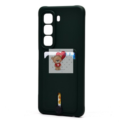 Чехол-накладка для Infinix Hot 50 4G (темно-зеленый) - SC304 с картхолдером