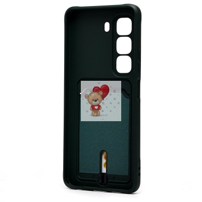 Чехол-накладка для Infinix Hot 50 4G (темно-зеленый) - SC304 с картхолдером