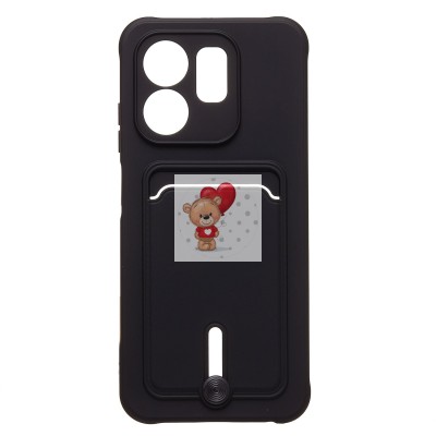 Чехол-накладка для Infinix Hot 50i (черный) - SC304 с картхолдером Чехол-накладка для Infinix Hot 50i (черный) - SC304 с картхолдером