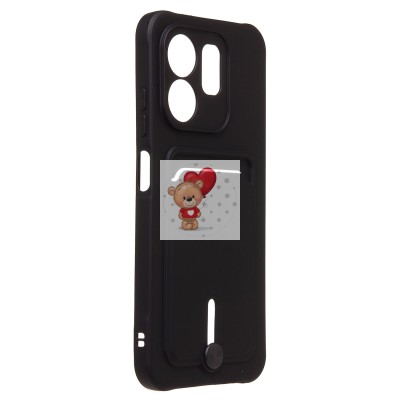 Чехол-накладка для Infinix Hot 50i (черный) - SC304 с картхолдером