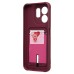 Чехол-накладка для Infinix Hot 50i (бордовый) - SC304 с картхолдером