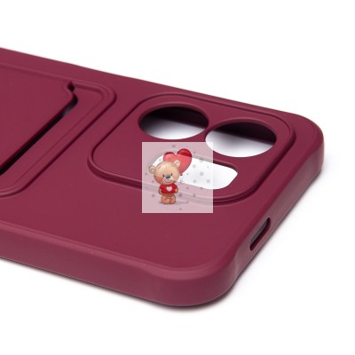 Чехол-накладка для Infinix Hot 50i (бордовый) - SC304 с картхолдером