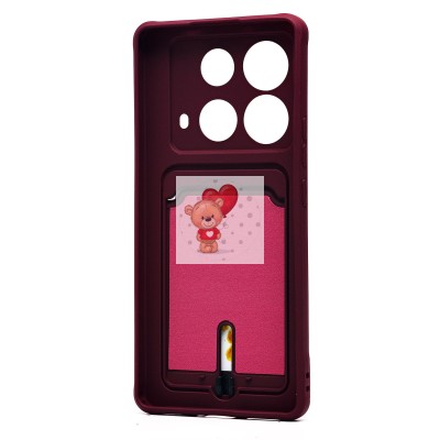 Чехол-накладка для Infinix Note 40 5G (бордовый) - SC304 с картхолдером Чехол-накладка для Infinix Note 40 5G (бордовый) - SC304 с картхолдером