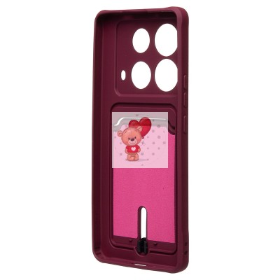 Чехол-накладка для Infinix Note 40 (бордовый) - SC304 с картхолдером Чехол-накладка для Infinix Note 40 (бордовый) - SC304 с картхолдером