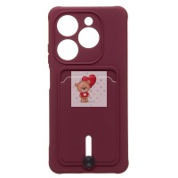 Чехол-накладка для Infinix Smart 8 (бордовый) - SC304 с картхолдером Чехол-накладка для Infinix Smart 8 (бордовый) - SC304 с картхолдером