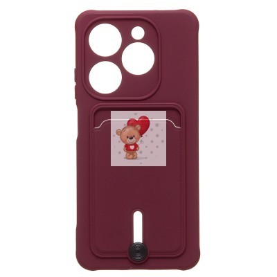 Чехол-накладка для Infinix Smart 8 (бордовый) - SC304 с картхолдером Чехол-накладка для Infinix Smart 8 (бордовый) - SC304 с картхолдером