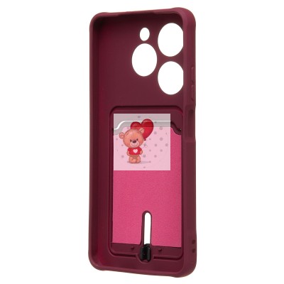 Чехол-накладка для Infinix Smart 8 (бордовый) - SC304 с картхолдером Чехол-накладка для Infinix Smart 8 (бордовый) - SC304 с картхолдером