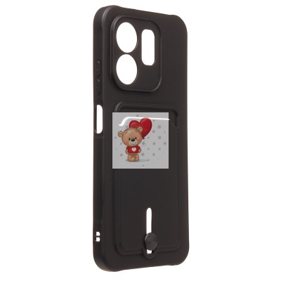 Чехол-накладка для Infinix Smart 9 4G (черный) - SC304 с картхолдером Чехол-накладка для Infinix Smart 9 4G (черный) - SC304 с картхолдером