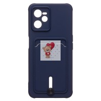 Чехол-накладка для OPPO realme C35 (темно-синий) - SC304 с картхолдером