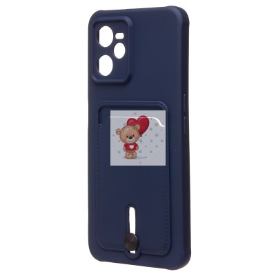 Чехол-накладка для OPPO realme C35 (темно-синий) - SC304 с картхолдером