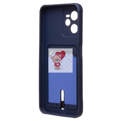 Чехол-накладка для OPPO realme C35 (темно-синий) - SC304 с картхолдером