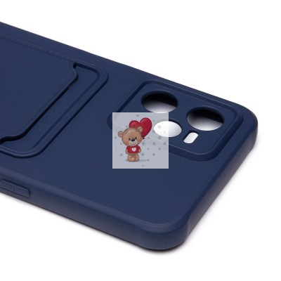 Чехол-накладка для OPPO realme C35 (темно-синий) - SC304 с картхолдером