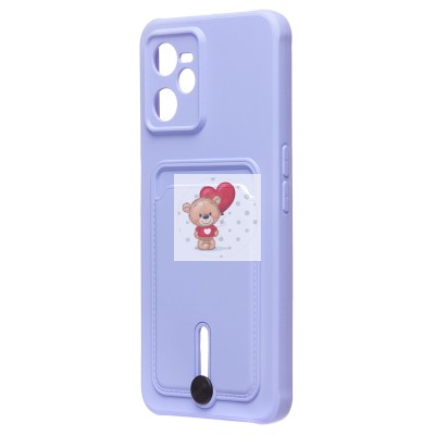 Чехол-накладка для OPPO realme C35 (темно-фиолетовый) - SC304 с картхолдером