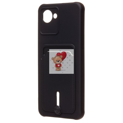 Чехол-накладка для Realme C30 (черный) - SC304 с картхолдером