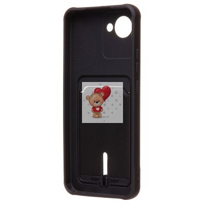 Чехол-накладка для Realme C30 (черный) - SC304 с картхолдером