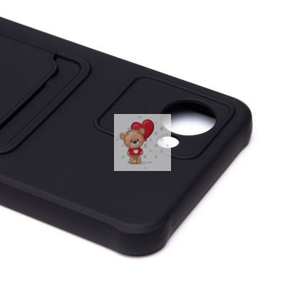 Чехол-накладка для Realme C30 (черный) - SC304 с картхолдером