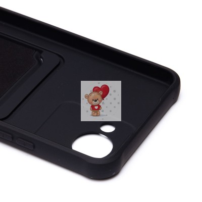 Чехол-накладка для Realme C30 (черный) - SC304 с картхолдером