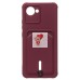 Чехол-накладка для Realme C30 (бордовый) - SC304 с картхолдером
