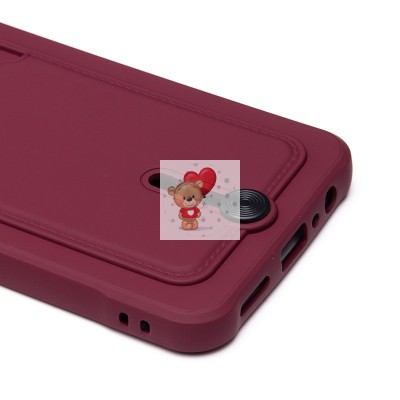 Чехол-накладка для Realme C30 (бордовый) - SC304 с картхолдером