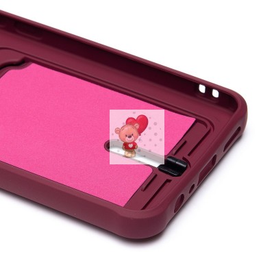 Чехол-накладка для Realme C30 (бордовый) - SC304 с картхолдером