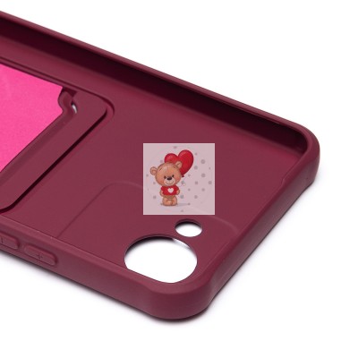 Чехол-накладка для Realme C30 (бордовый) - SC304 с картхолдером